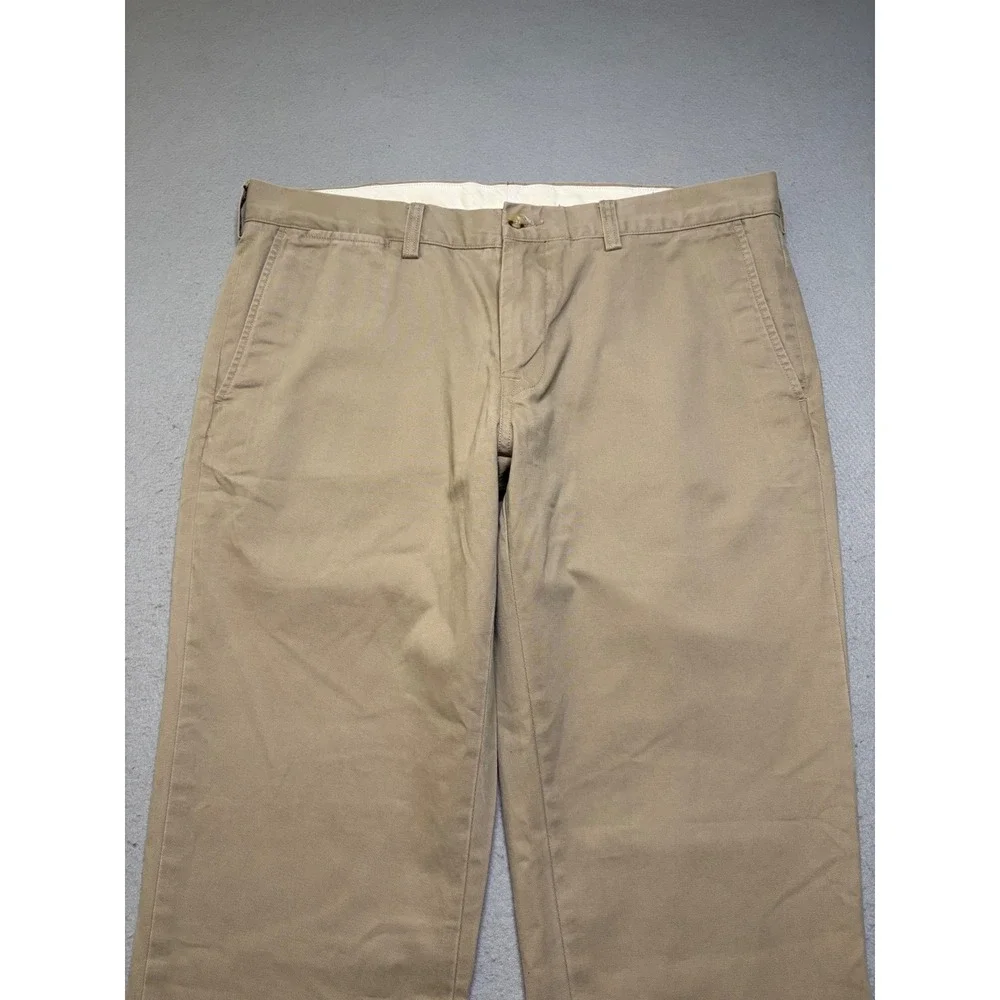 Polo Ralph Lauren Chino Pants Mens 35x32 Tan Khaki Classic Cotton Twill Trousers